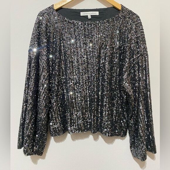 Cupcakes & Cashmere Sequinned Overall Blouse - Picture 2 of 5